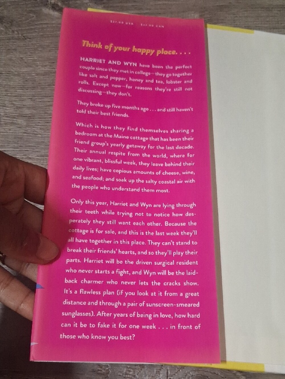 Emily Henry "Happy Place" Pink Hardcover Novel - Picture 4 of 7